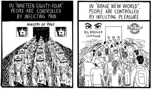 "If you want a picture of the future,  imagine a boot stamping on a human face, forever."  - George Orwell